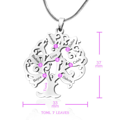 Personalised Tree of Life Necklace - Sterling Silver Customisable Pendant