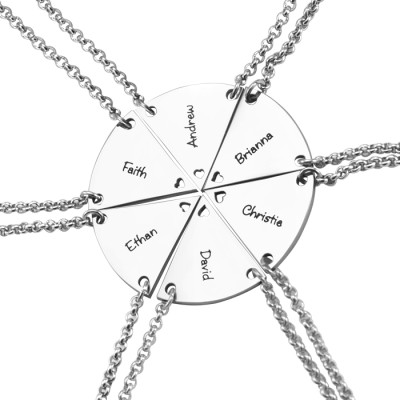 Personalised Meet at the Heart Hexa - Six Personalised Necklaces - By The Name Necklace;