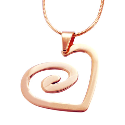 Custom "Swirls of My Heart" Rose Gold Plated Necklace
