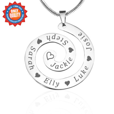 Personalised Swirls of Time Necklace - Sterling Silver - By The Name Necklace;