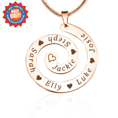 Personalised Swirls of Time Necklace - 18ct Rose Gold Plated - By The Name Necklace;