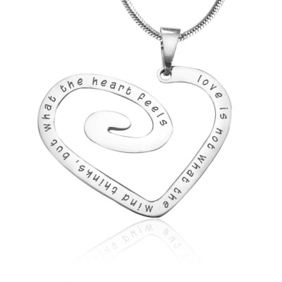 Personalised Love Heart Necklace - Sterling Silver *Limited Edition - By The Name Necklace;