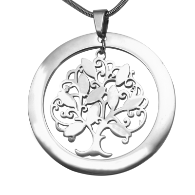 Personalised Tree of Life Washer Necklace 10 - Sterling Silver Jewellery
