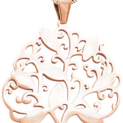 Customised Tree of Life Pendant Necklace - Rose Gold Plated 8-18ct