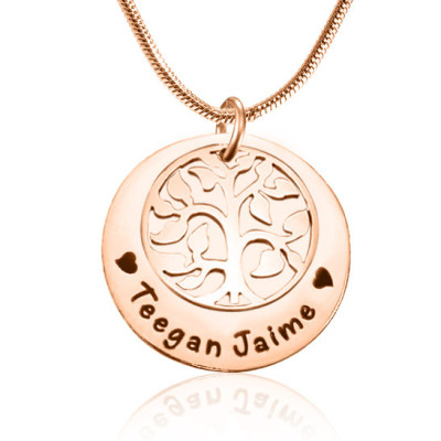 Personalised My Family Tree Single Disc - 18ct Rose Gold Plated - By The Name Necklace;