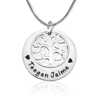 Personalised My Family Tree Single Disc - Sterling Silver - By The Name Necklace;