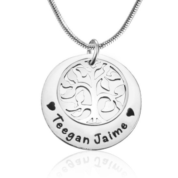 Personalised Family Tree Sterling Silver Necklace