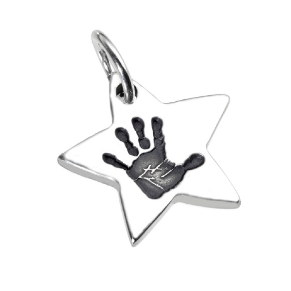 Hand/Footprint Star Pendant Necklace in 925 Sterling Silver
