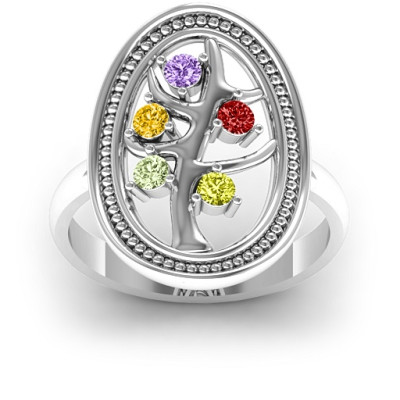Sterling Silver Tree of Life Ring - Organic Jewellery Design