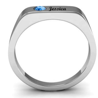 Personalised Name Ring in Engraved Stone - Soliloquy