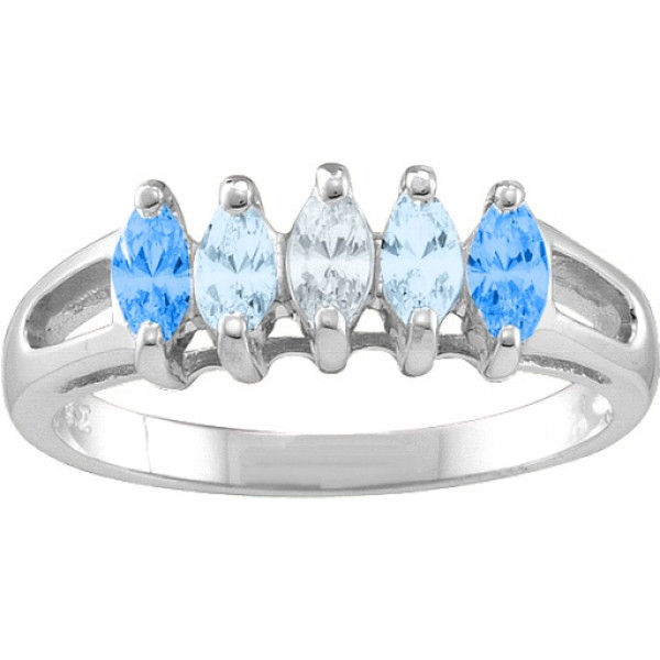 Women's Marquise Diamond Ring with Two-Stone Design
