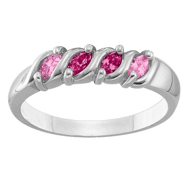 2-Carat Marquise S-Shaped Diamond Ring