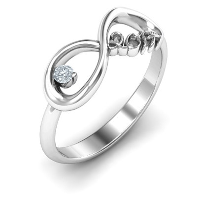 Sterling Silver Infinity Ring with Cubic Zirconia