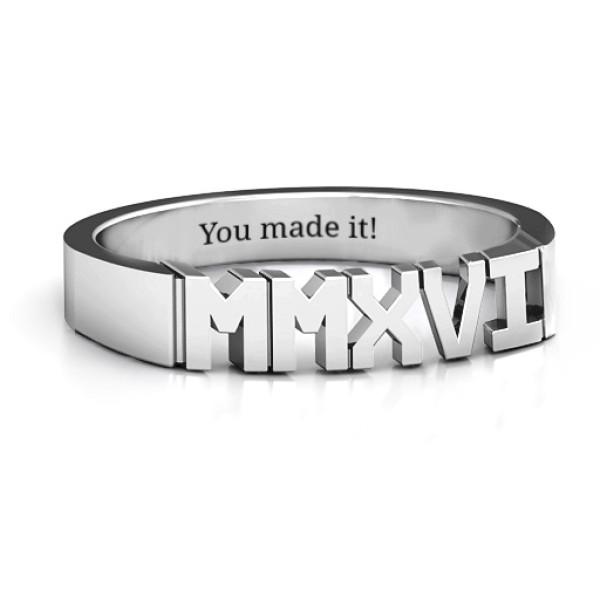 Personalised Graduation Ring with Roman Numerals