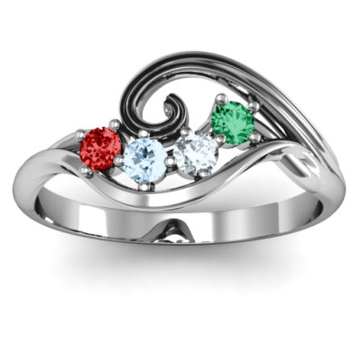 3-Stone Swirl Engagement Ring