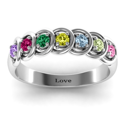6 to 9 Stones in Halo Ring  - By The Name Necklace;