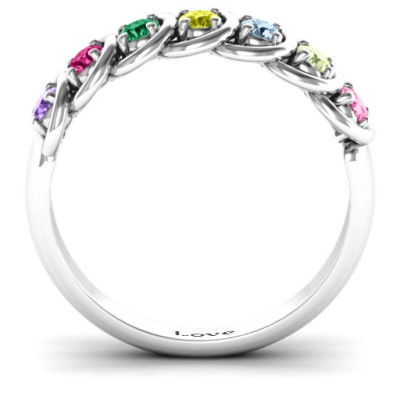 6 to 9 Stones in Halo Ring  - By The Name Necklace;
