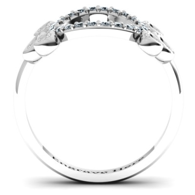 Silver Hinged Karma Ring with 7 Interlocking Circles