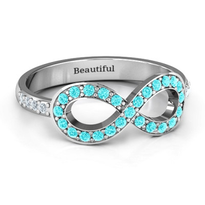 Accented Infinity Ring with Shoulder Stones  - By The Name Necklace;