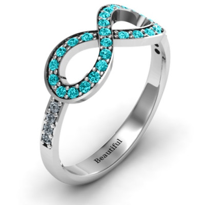 Infinity Women's Ring with Accent and Shoulder Stones