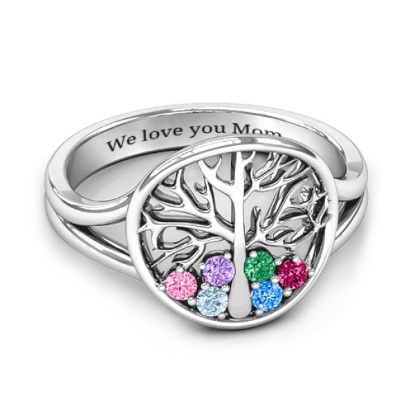 6 Stone Family Tree Ring for Showcasing Enduring Love