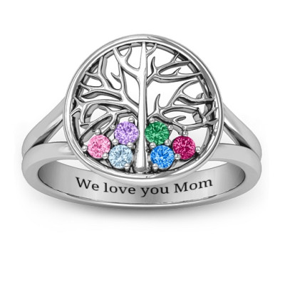 6 Stone Family Tree Ring for Showcasing Enduring Love