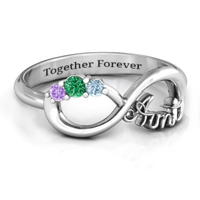 Aunt's Infinite Love Ring with Stones  - By The Name Necklace;