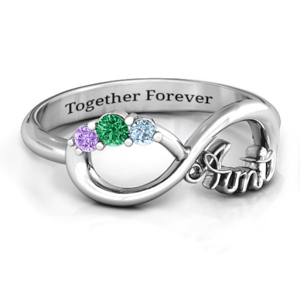 Sterling Silver Infinity Ring with CZ Stones for Aunt's Eternal Love