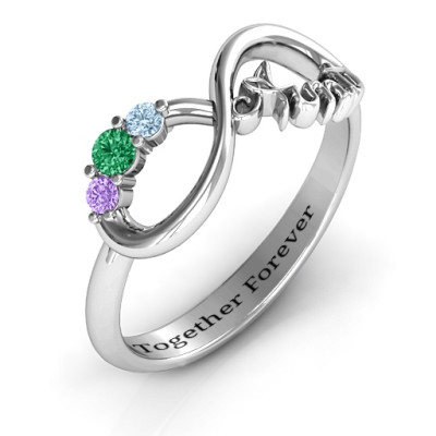 Sterling Silver Infinity Ring with CZ Stones for Aunt's Eternal Love