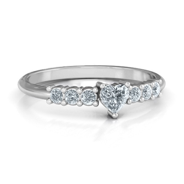 Sparkling CZ Sterling Silver Engagement Ring