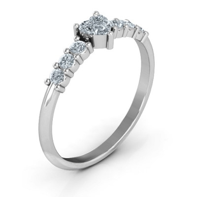 Sparkling CZ Sterling Silver Engagement Ring