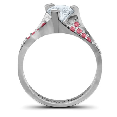 Beautiful Tri-Set Engagement Ring with Diamond Accents