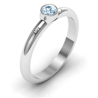 14K  White Gold Solitaire Engagement Ring with Diamond