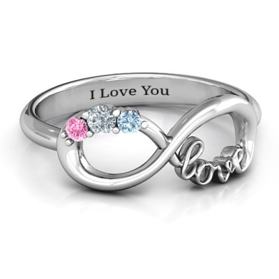Personalised Infinity Love Ring with Birthstone