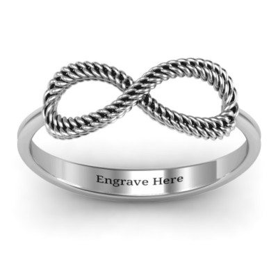 Women's 925 Sterling Silver Braided Infinity Ring