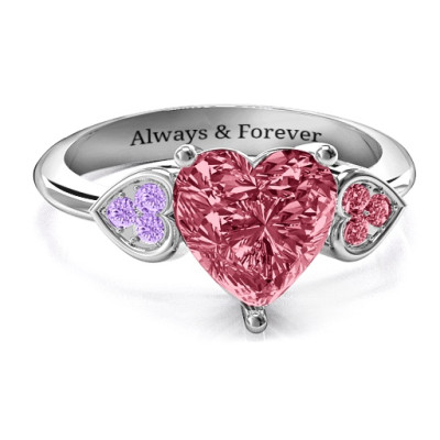 Brilliant Love Accented Heart Ring - By The Name Necklace;