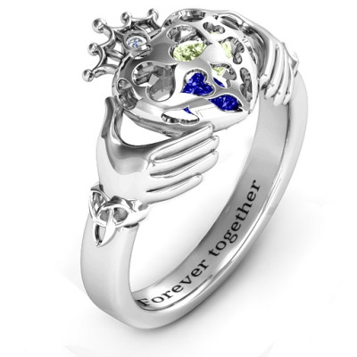 Caged Hearts Claddagh Ring - By The Name Necklace;