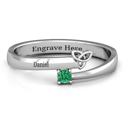 Celtic Solitaire Bypass Ring - By The Name Necklace;