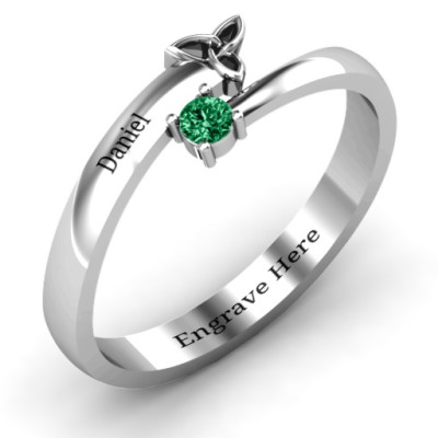 Celtic Solitaire Bypass Ring - By The Name Necklace;