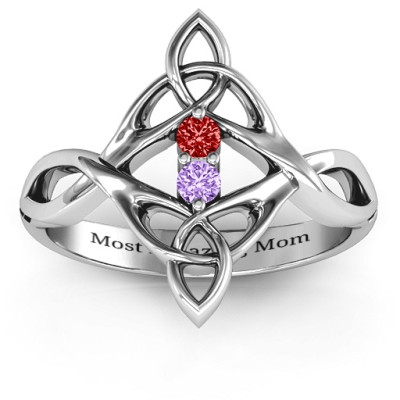 Celtic Sparkle Ring with Interwoven Infinity Band - By The Name Necklace;