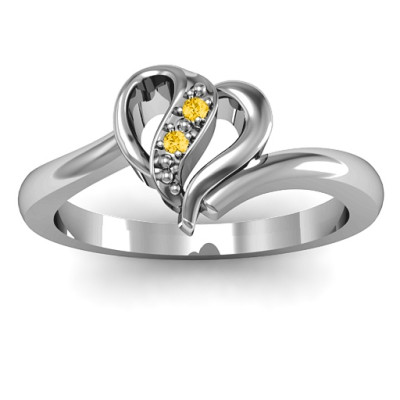 Stylish Heart Shaped Jewellery Centre Weave Fashion Ring