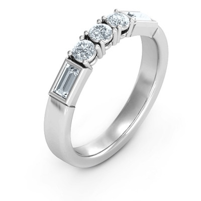 Women's Sterling Silver Amour Cubic Zirconia Wedding Band