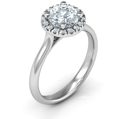 Women's Sterling Silver Engagement Ring with Cubic Zirconia