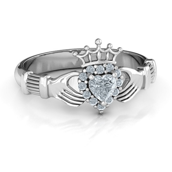 Claddagh with Halo Ring - By The Name Necklace;