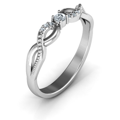 Sparkling Classic Solitaire Ring with Infinity Accent Band