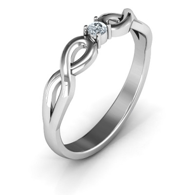 Stunning Solitaire Ring with Sparkling Infinity Band