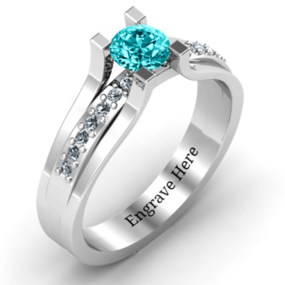 Women's Solitaire Column Set Diamond Ring