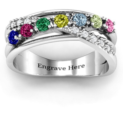 Silver Multi Band Crossover Ring - Accent Jewellery