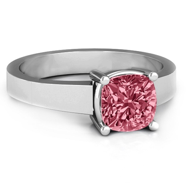 Solitaire Engagement Ring with Cushion Cut Diamond"