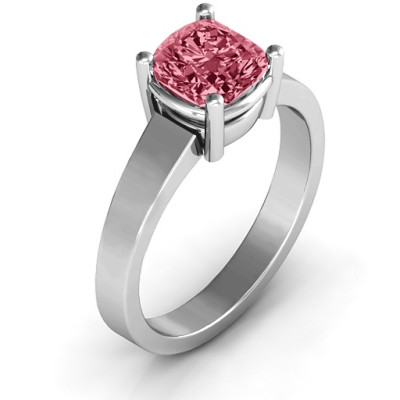 Solitaire Engagement Ring with Cushion Cut Diamond"